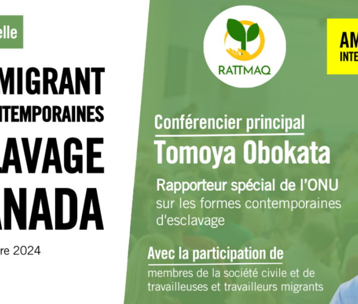 Conférence virtuelle Travail migrant  et formes contemporaines d’esclavage  au Canada