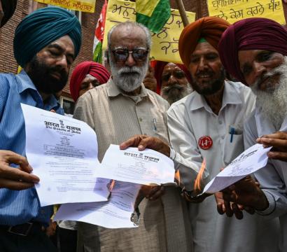 Members of various organisations protest against the implementation of three new criminal laws. Photo by NARINDER NANU/AFP via Getty Images