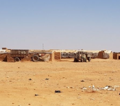 Vue générale du camp de Rukban, situé dans le no man's land à la frontière entre la Syrie et la Jordanie, dans le nord-est isolé, près de Damas, en Syrie, le 27 septembre 2018.